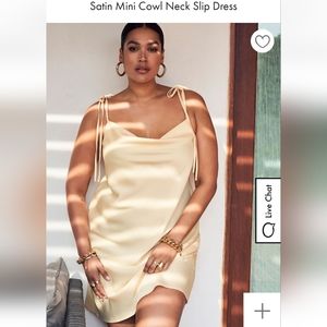 NWT Eloquii Satin Mini Cowl Neck Slip Dress